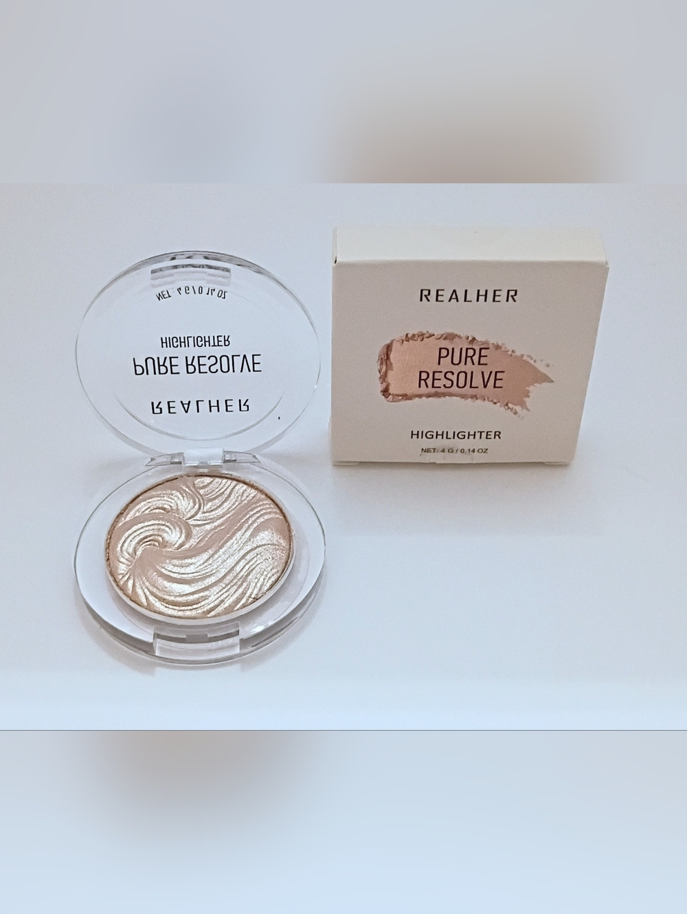 REALHER Pure Resolve Highlighter Champagne 4g Glow Illuminator NEW